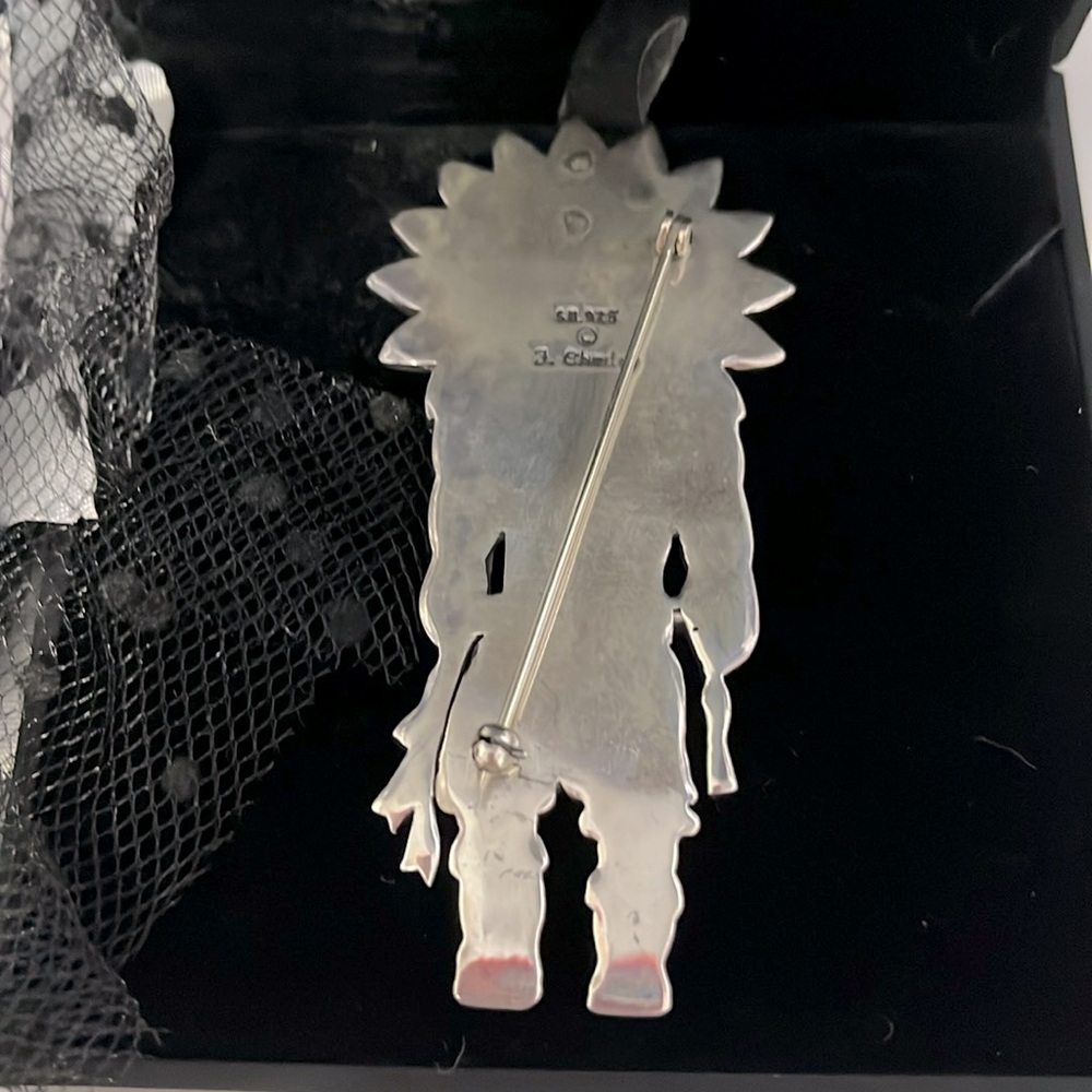 Vintage Fred F. Charley Navajo Kachina Dancer Brooch 925 Sterling Sliver Signed - Picture 4 of 5